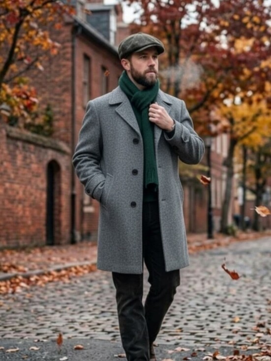 Croydon Other - Croydon Men's Vintage Dark Grey Wool Blend Mid-length Overcoat 42R